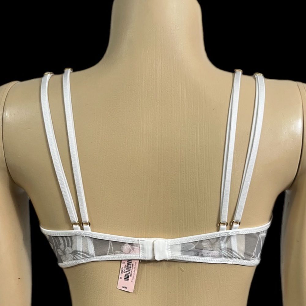 Victoria’s Secret Sexy Sheer Mesh Scoop Neck Unlined Bralette Bra gray - Picture 10 of 11